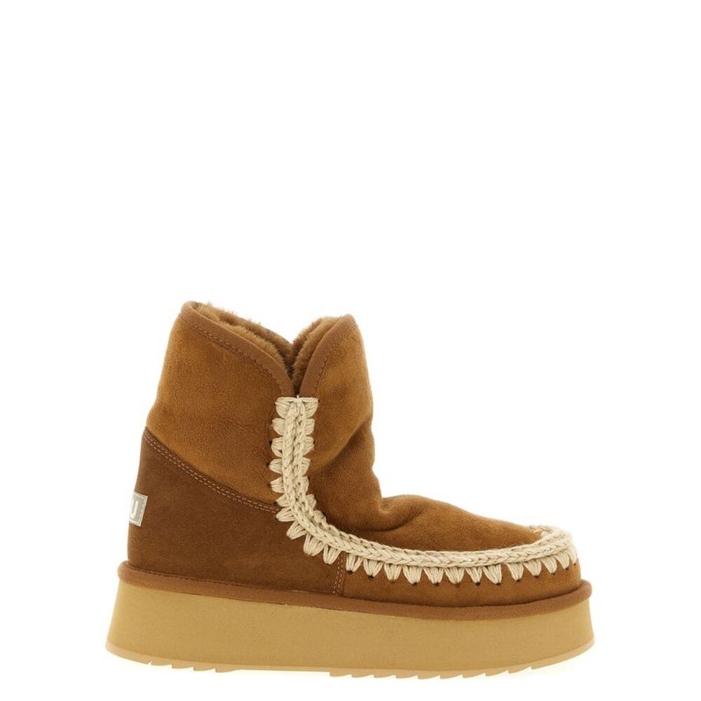 Mou Brown Lambskin Ankle Women's Boots